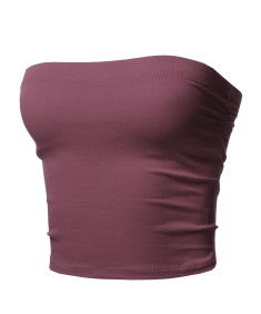 Women's Causal Summer Cute Sexy Built-in Bra Tube Crop Top