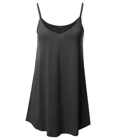 Women's Causal Premium Quality Front and Back Reversible Spaghetti Cami Top