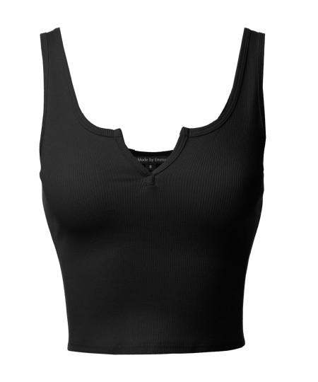 Women's Junior Scoop Neck Sleeveless Crop Tank Top