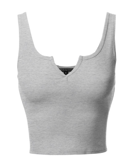 Women's Junior Scoop Neck Sleeveless Crop Tank Top