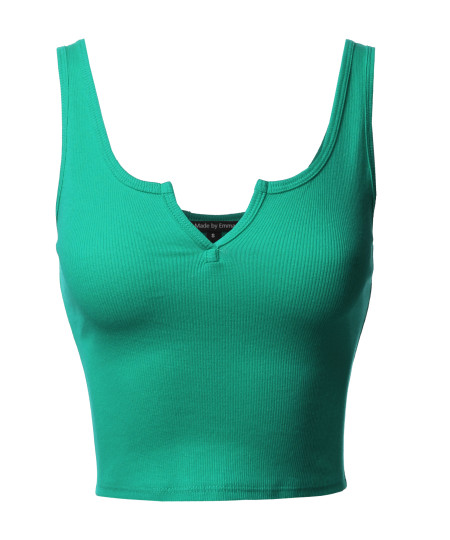 Women's Junior Scoop Neck Sleeveless Crop Tank Top