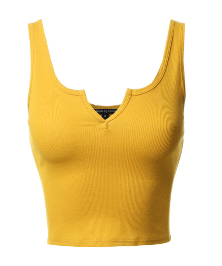 Women's Junior Scoop Neck Sleeveless Crop Tank Top