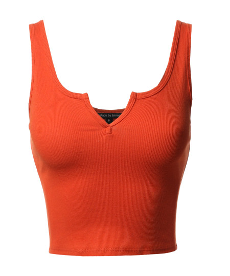 Women's Junior Scoop Neck Sleeveless Crop Tank Top