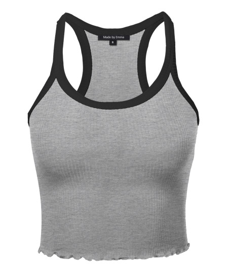 Women's Solid  Casual Tank Crop Top