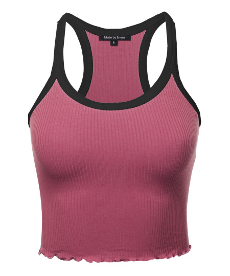 Women's Solid  Casual Tank Crop Top