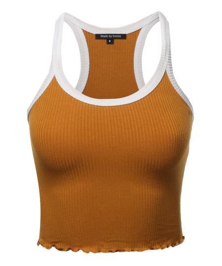 Women's Solid  Casual Tank Crop Top