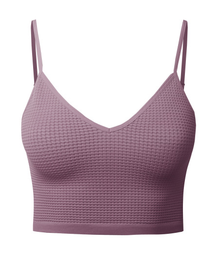 Women's Seamless Cami V Neck Adjustable Workout Yoga Tank Top