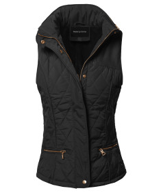 Women's Fitted Premium Solid Basic Quilted Warm Vest