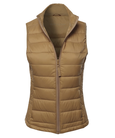 Women's Casual Light Weight Quilted Padding Vest