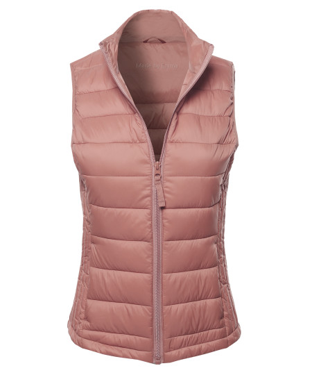 Women's Casual Light Weight Quilted Padding Vest