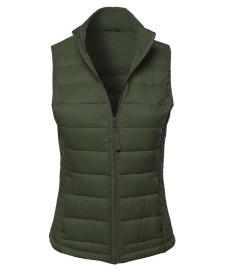 Women's Casual Light Weight Quilted Padding Vest