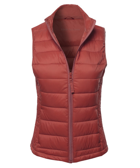 Women's Casual Light Weight Quilted Padding Vest