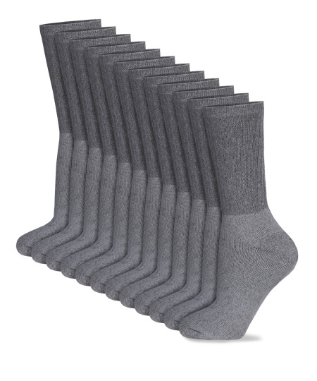 Men's Cotton Crew Athletic Solid Ribbed Socks Long Length