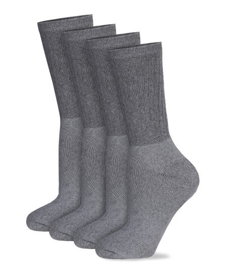 Men's Cotton Crew Athletic Solid Ribbed Socks Long Length