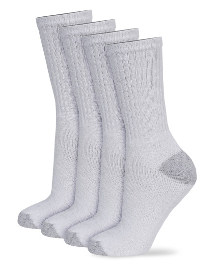 Men's Cotton Crew Athletic Solid Ribbed Socks Long Length