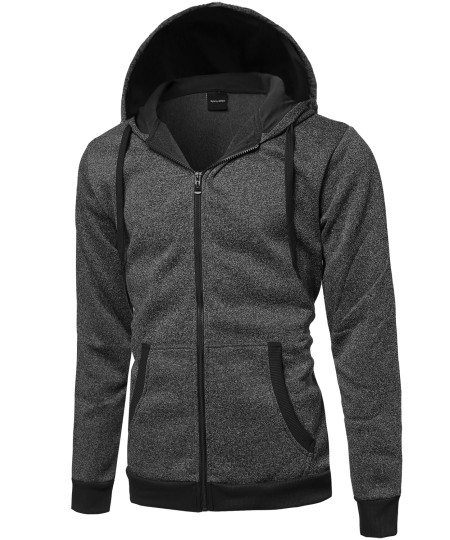 Men's Plush Fleece Zip Up Hoodie Jacket