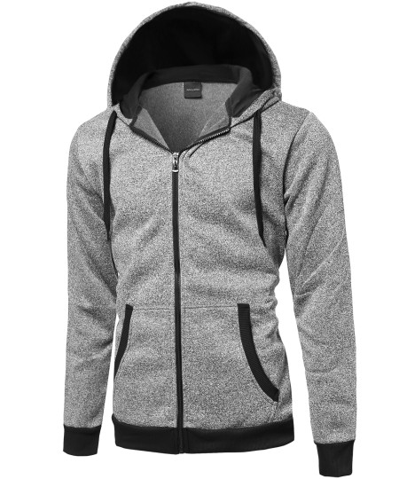 Men's Plush Fleece Zip Up Hoodie Jacket