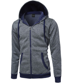 Men's Plush Fleece Zip Up Hoodie Jacket