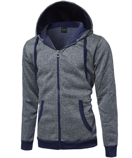 Men's Plush Fleece Zip Up Hoodie Jacket