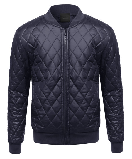 Men's Classic Lightweight Quilted Padded Bomber Jacket
