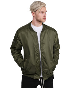 Men's Classic Basic Style Zip up Bomber Jacket With Zipper Details