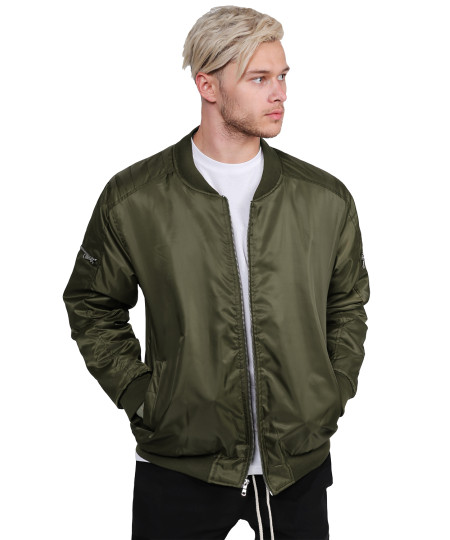 Men's Classic Basic Style Zip up Bomber Jacket With Zipper Details