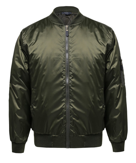 Men's Classic Style Zip Up Bomber Jacket