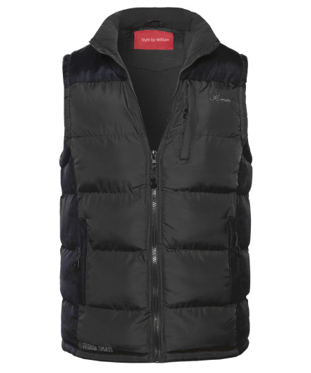 Men's Men's Contrasted Puffer Vest with Detachable hoody