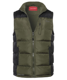 Men's Men's Contrasted Puffer Vest with Detachable hoody