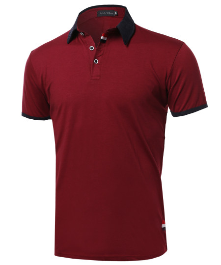 Men's Subtle Color Contrast Polo Tee 