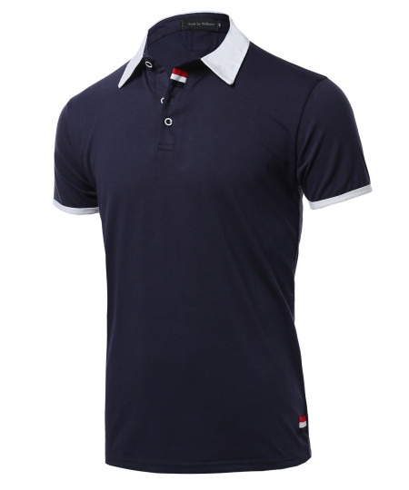 Men's Subtle Color Contrast Polo Tee 