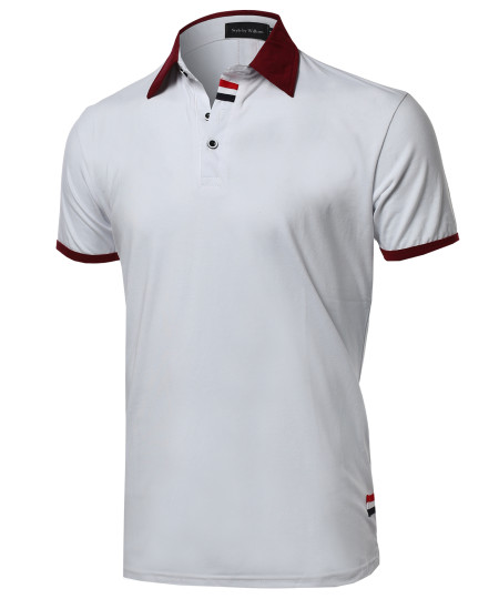 Men's Subtle Color Contrast Polo Tee 