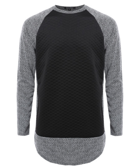 Men's Long Sleeve Two Tone Colored Raglan Sweatshirt