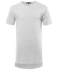 Men's Basic Short Sleeve Shirt With High-Low Hemline