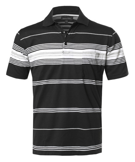 Men's Basic Everyday Stripe Polo T-Shirt FMTTS02