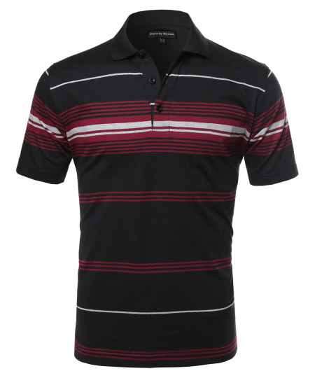 Men's Basic Everyday Stripe Polo T-Shirt FMTTS02