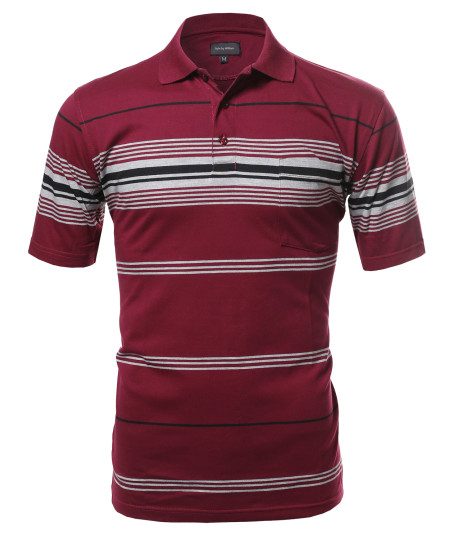 Men's Basic Everyday Stripe Polo T-Shirt FMTTS02