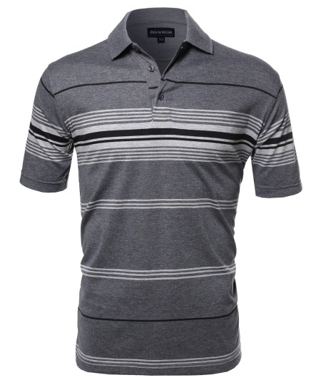 Men's Basic Everyday Stripe Polo T-Shirt FMTTS02