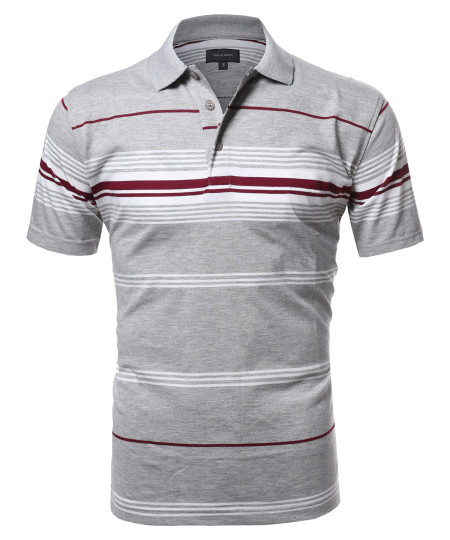 Men's Basic Everyday Stripe Polo T-Shirt FMTTS02