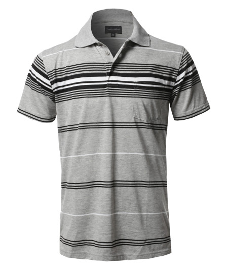 Men's Basic Everyday Stripe Polo T-Shirt FMTTS02