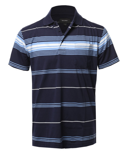 Men's Basic Everyday Stripe Polo T-Shirt FMTTS02