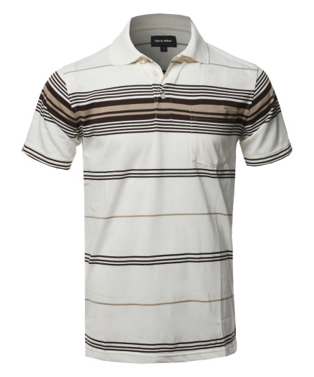 Men's Basic Everyday Stripe Polo T-Shirt FMTTS02