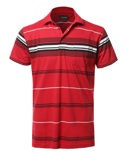 Men's Basic Everyday Stripe Polo T-Shirt FMTTS02