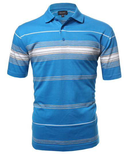 Men's Basic Everyday Stripe Polo T-Shirt FMTTS02