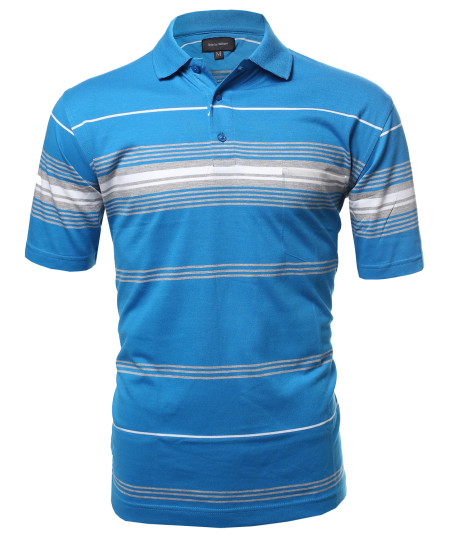 Men's Basic Everyday Stripe Polo T-Shirt FMTTS02