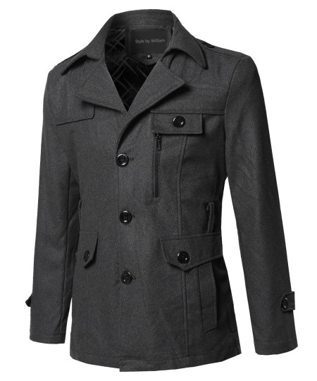 Men's Classic Solid Detachable Belt Coat