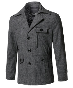 Men's Classic Micro Checked Detachable Belt Coat