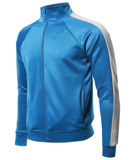 Men's Premium Quality Shoulder Panel Zip-Up Track Jacket