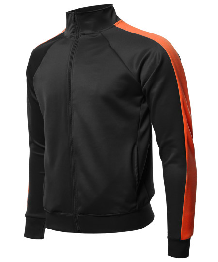 Men's Premium Quality Shoulder Panel Zip-Up Track Jacket