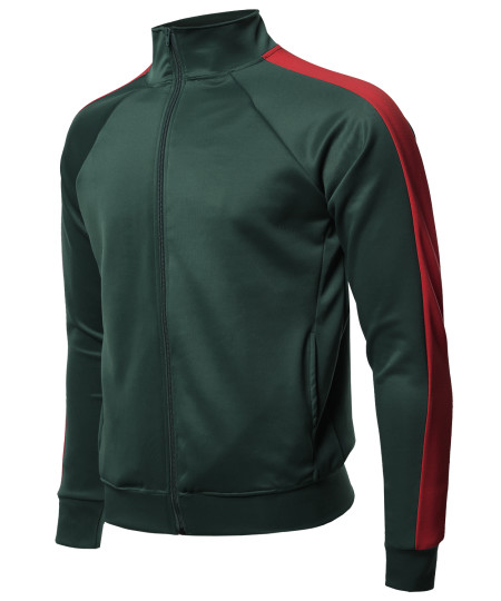 Men's Premium Quality Shoulder Panel Zip-Up Track Jacket